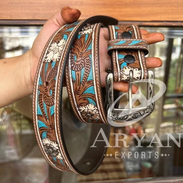 Luxury Cowboy Leaf Pattern Embossed Hand Carved Western  display picture 1