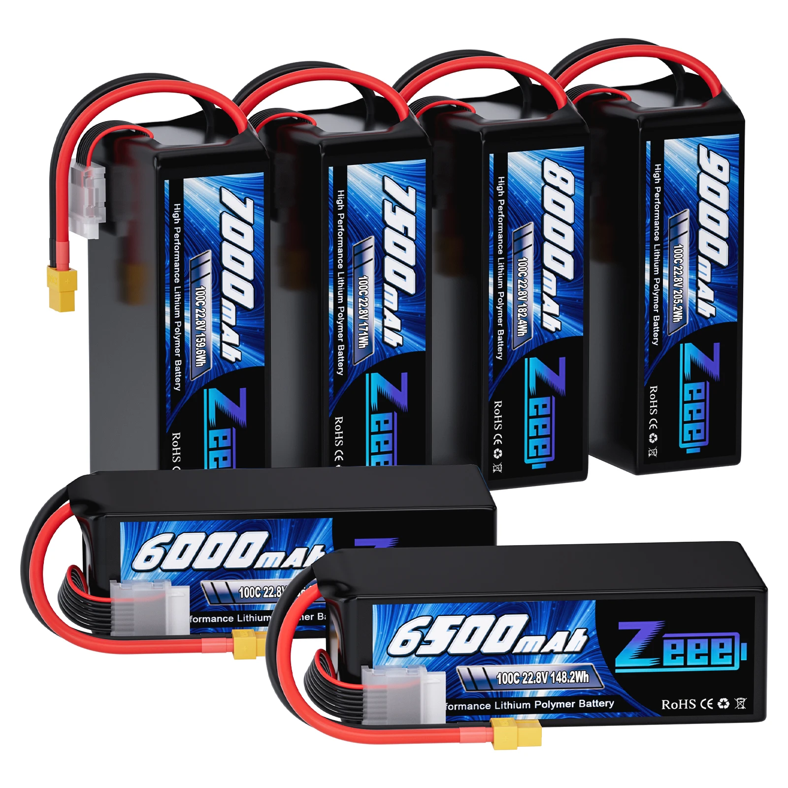Zeee FPV Drone Battery 6S 22.8V 6000/6500/7000/7500/8000/9000mAh 6S