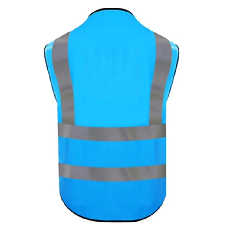 High Visibility Multiple Pockets Security Work Customize All Kinds of Blue Safety Vest Reflective Vest Navy