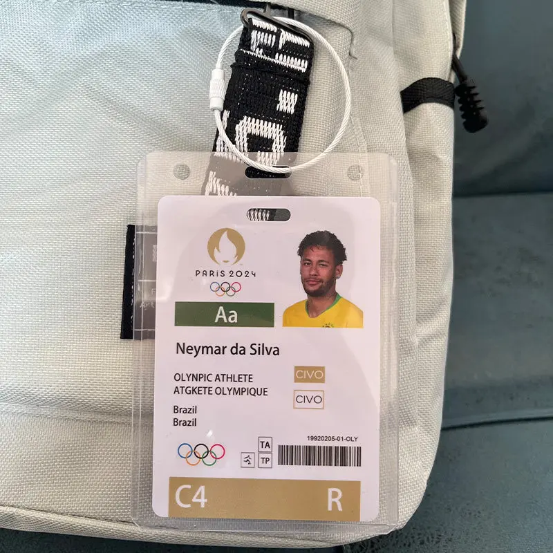 Soccer Player Drew Studio Barcelona  Boarding Pass Neymar Football Fan PVC Bag Tag