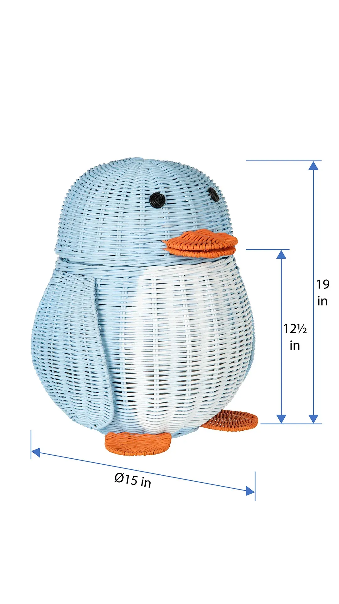 Panier à Linge Adorable En Forme De Pingouin – Pliable, Imperméable Et Super Mignon Pour Chambre D'Enfant, Dortoir Ou Buanderie
