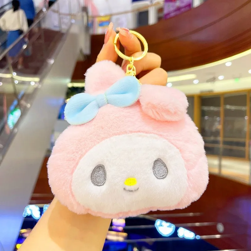 Kawaii Sanrioed Plush Toys Cinnamoroll Bag Kuromi My Melody Keychain ...