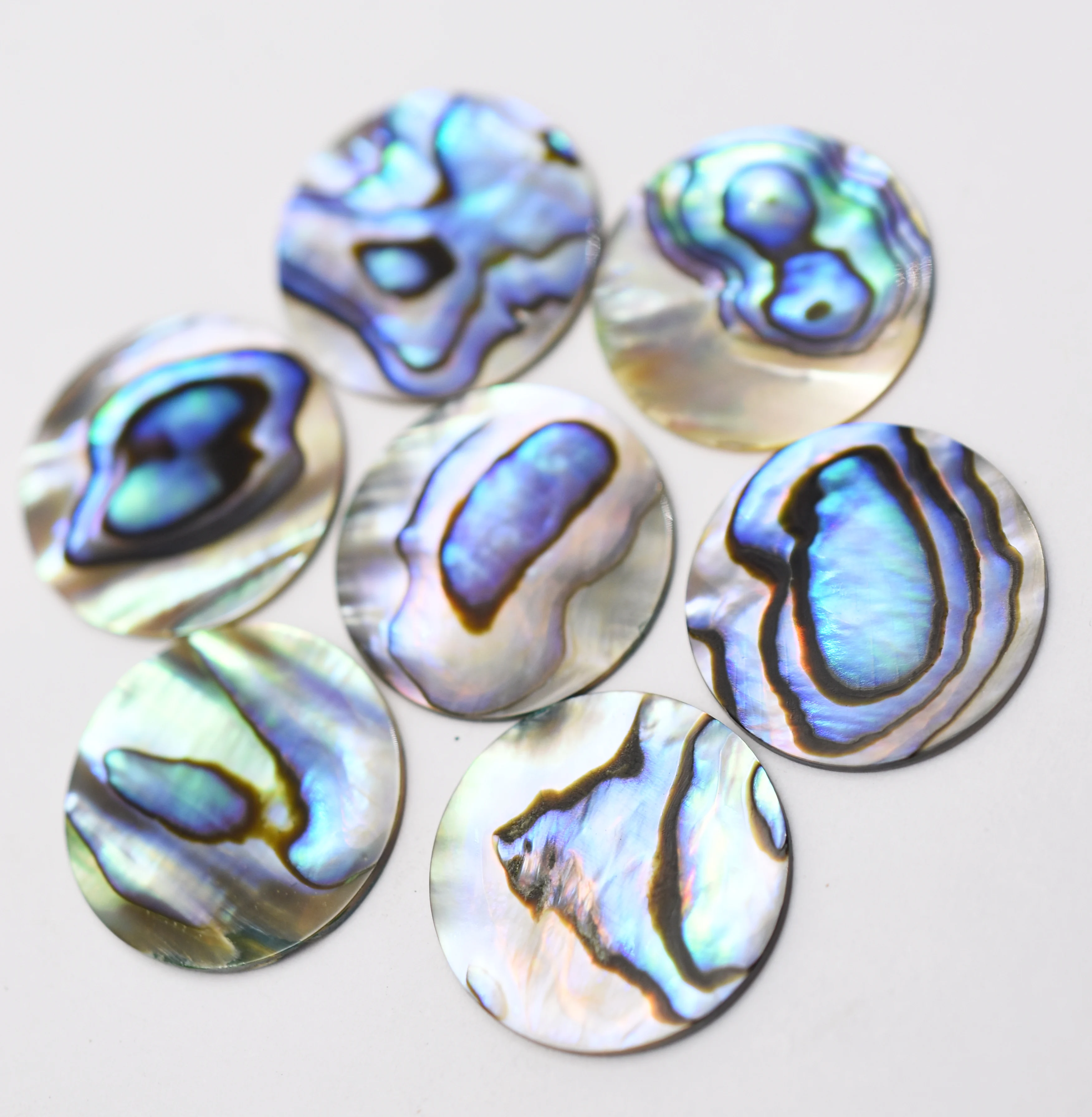 Natural Abalone Shell Flat Discs for DIY Jewelry Round & Square Crystal Crafts for Pear Gemstone Shape