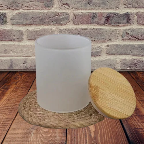 Elegant Blank Sublimation Frosted Glass Candle Holder For Printing