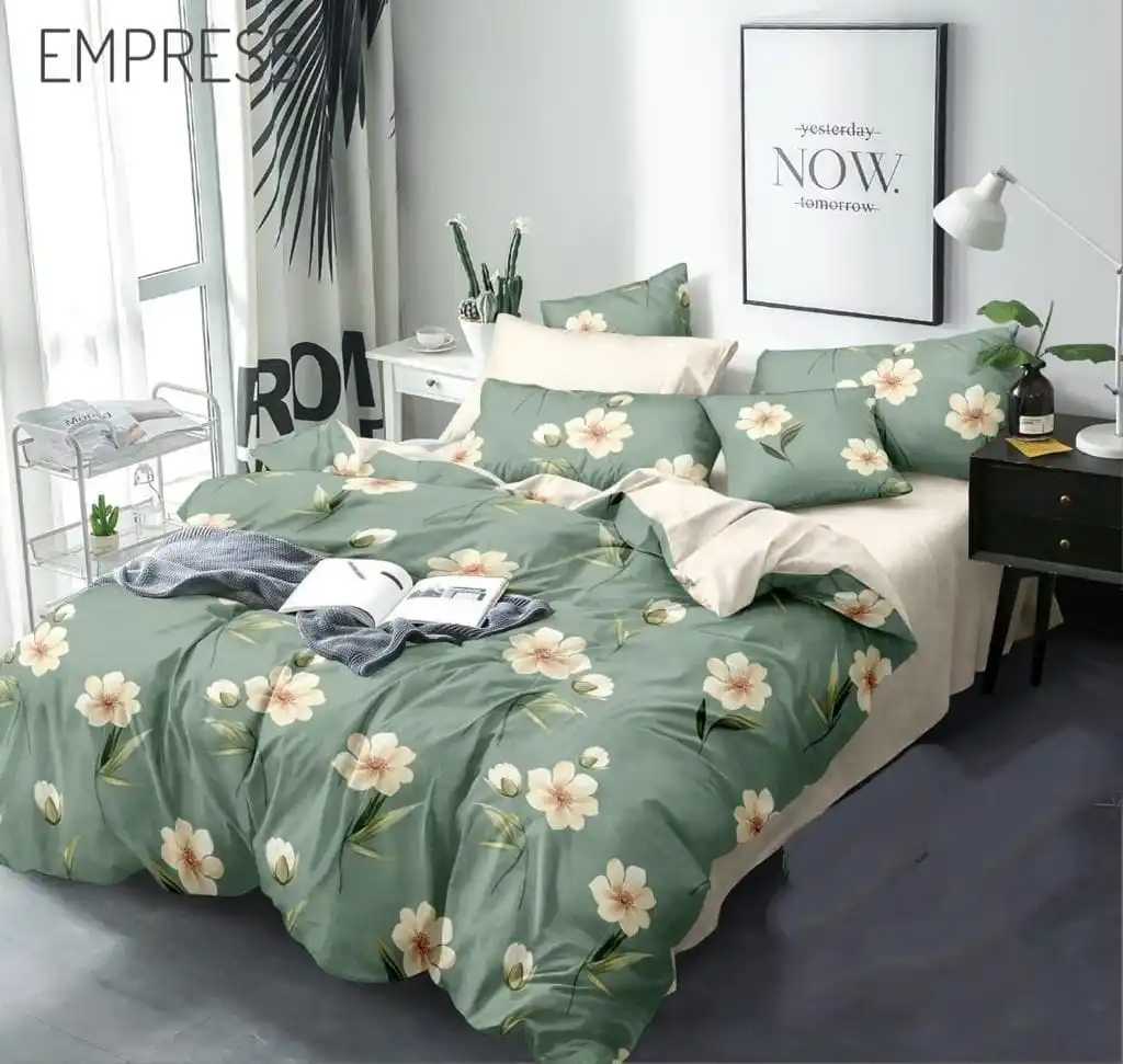 King Queen Size Bedspread Floral Designs Polycotton Fabric 3pcs