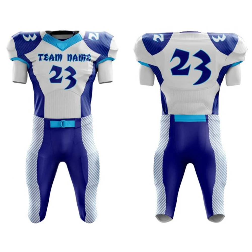 Wholesale Custom Men Sport Suit American Football Uniform 100% Polyester American  Uniform with pads