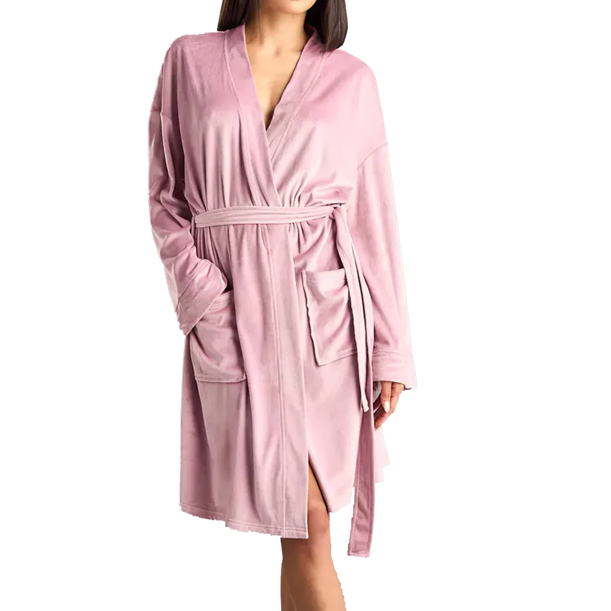 knee length dresses for ladies Emalina Long Sleeve Velvet Maxi Dress In Black – Night Novas
