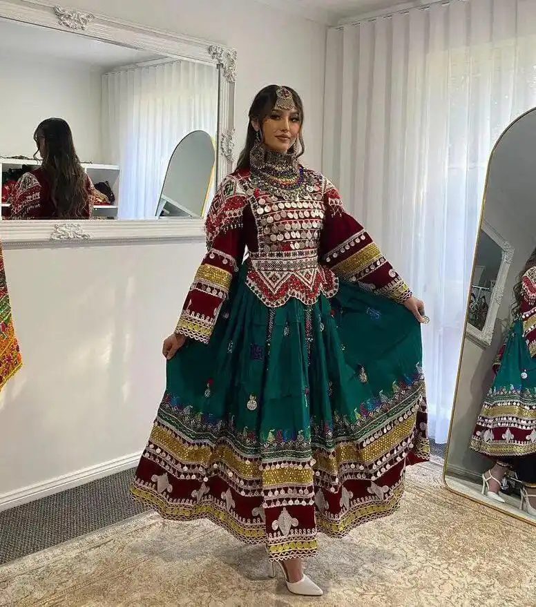 NEW DESIGN AFGHANI DRESSES WOMEN WEDDING AND PARTY WEAR AFGHAN KUCHI DRESS  FOR WOMEN AT WHOLESALE PRICE AVAILABLE