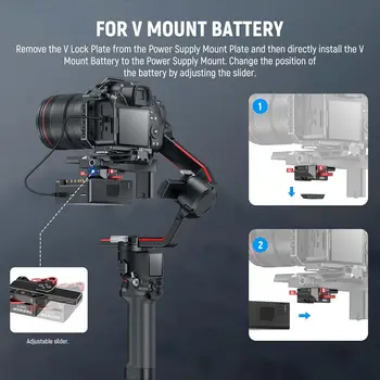 NEEWER Mini V Mount Battery Plate With NATO Rail for Adjustable Gimbal Balance Compatible With DJI RS3 Pro RS2 RSC2, Quick detail image