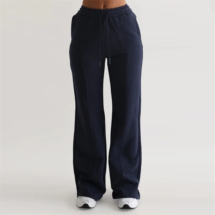 Wholesale Women Flare Jogger Pants And Trousers 100% Cotton Breathable Soft Baggy Wide Straight Leg Pants Sweatpants For Sale
