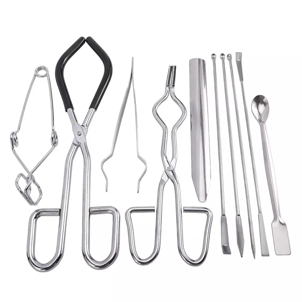 Dissection Kit Lab Tools Crucible Beaker Tongs Lab Spatula Scoop Spoon Test Tube Clamps Sterilizer Force