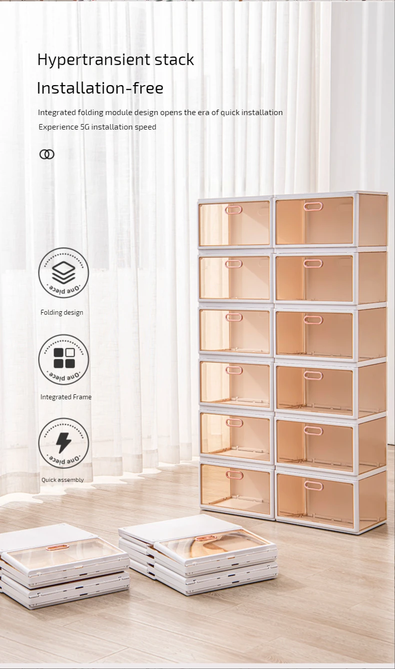 Wholesale Transparent Plastic Sneaker Stackable Shoe Kids Storage Boxes ...
