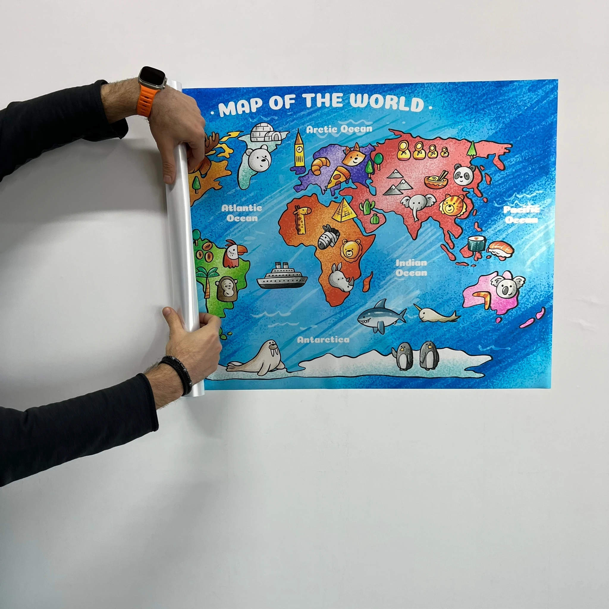 Colorful World Map For Kids Reusable Durable Polystyrene Material Holds ...