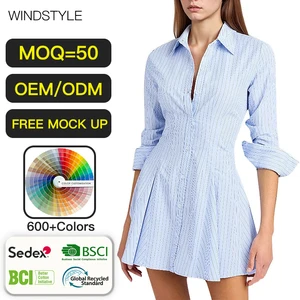 New Women a Line Light Blue Midi Casual Dress Fashion Summer Style Comfortable Clothing Apparel Elegant Chic