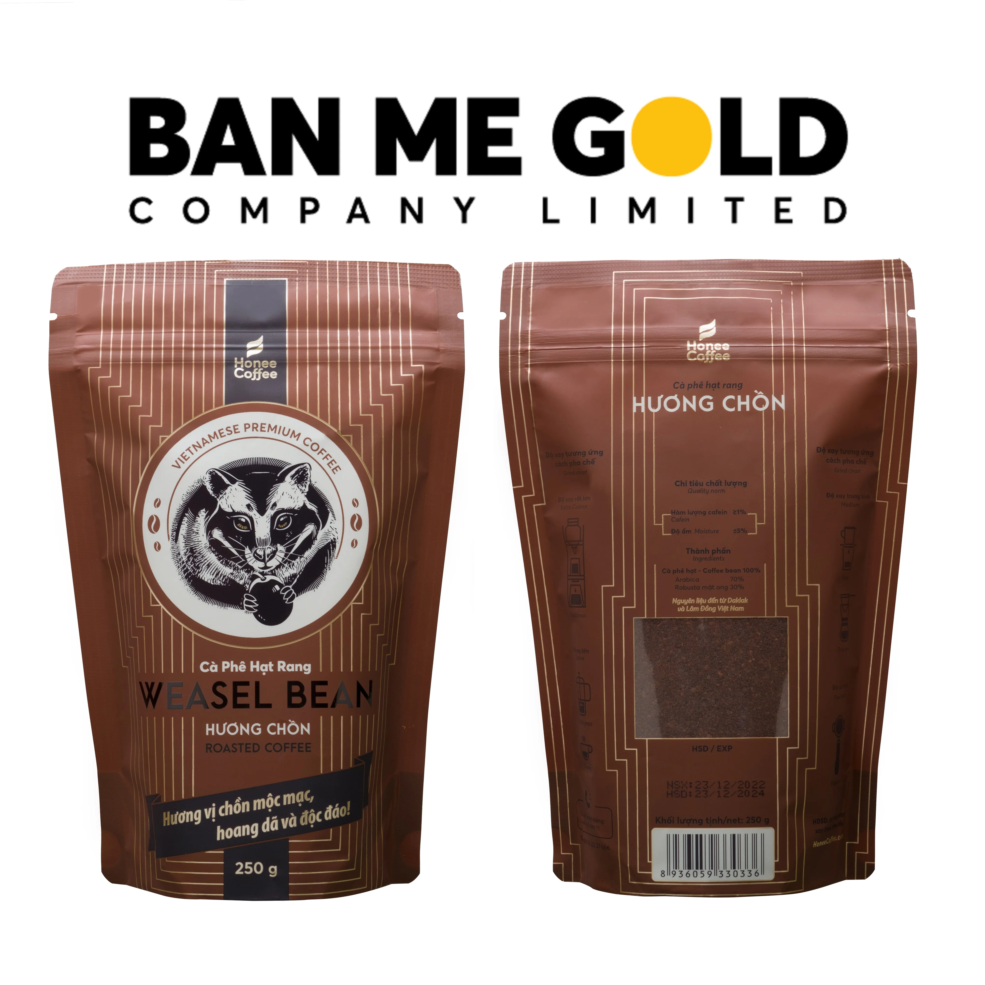 Roasted Coffee Bean HUONG CHON Standard – Premium Weasel Coffee
