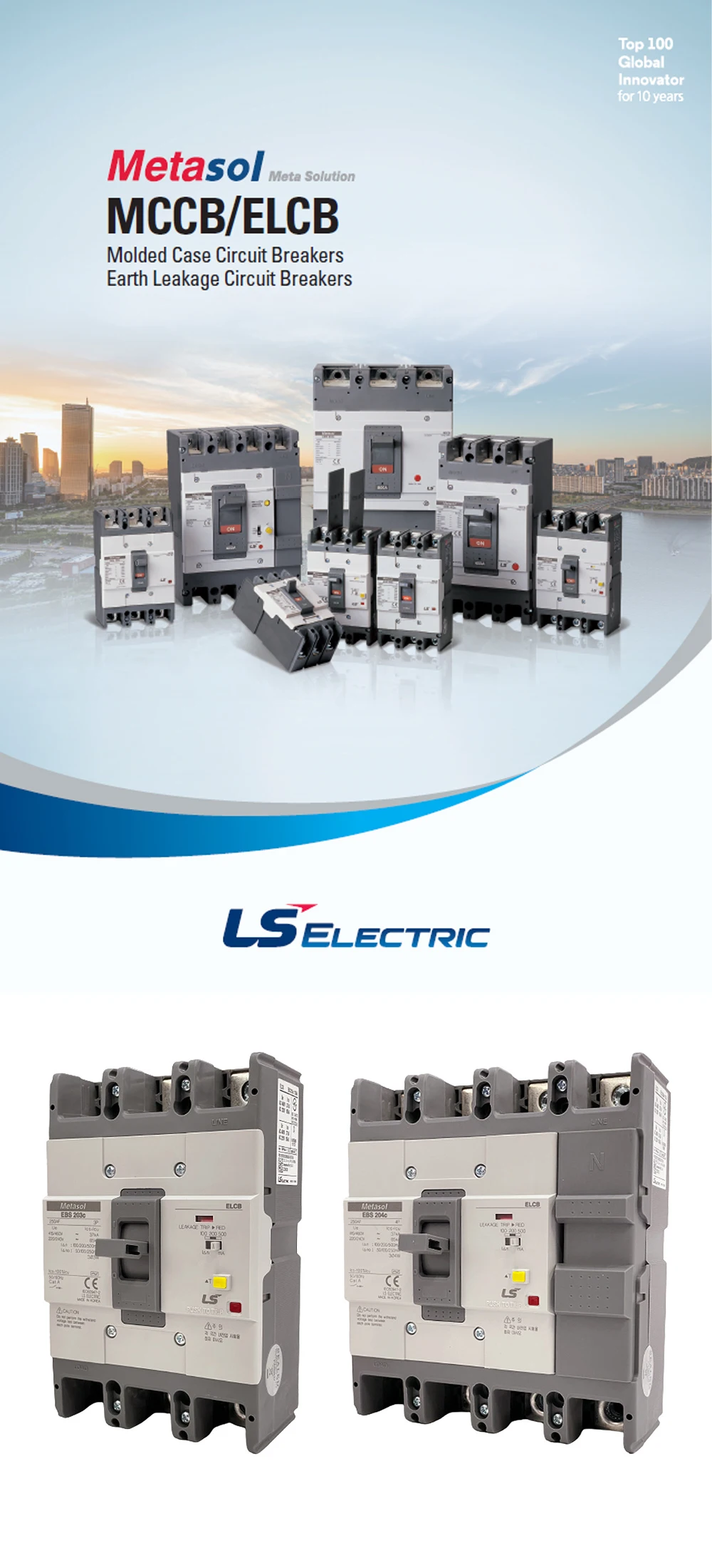 LSIS 250AF Earth Leakage Circuit Breaker (ELCB) 2,3,4-Pole 6kV Rated ...