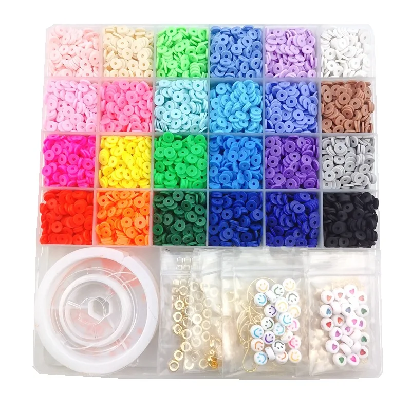 6000pcs Polymer Clay Bead Set For Diy Jewelry Bracelet Making Kit