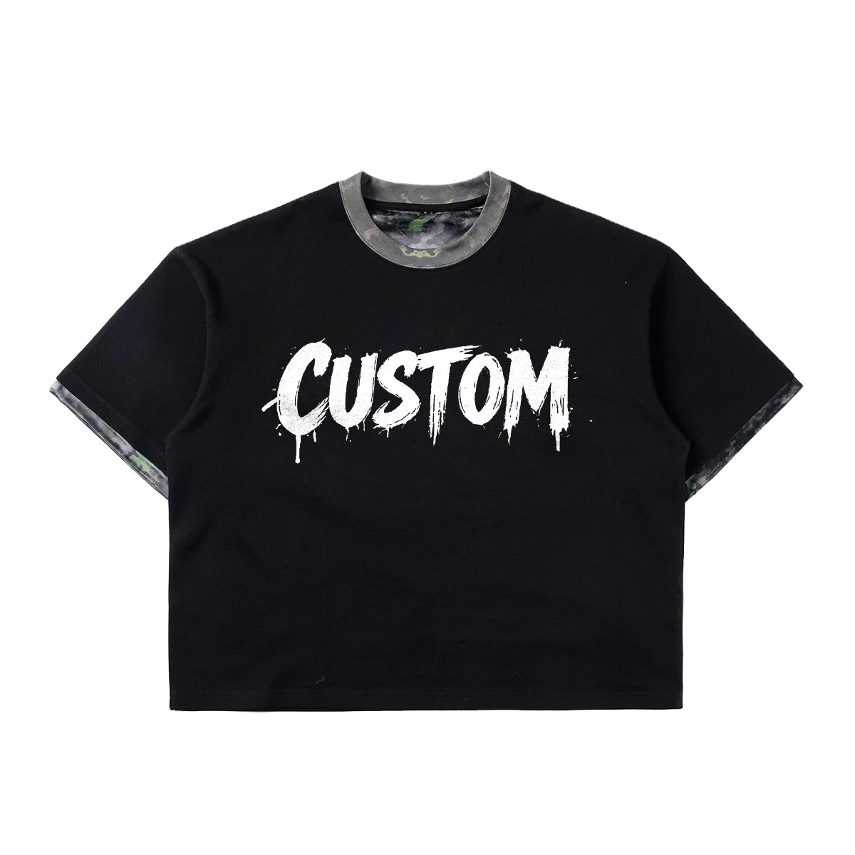 Glory Custom Men’s Streetwear T-Shirt 100% Cotton Heavyweight 260 GSM Oversized Patchwork Design Printed