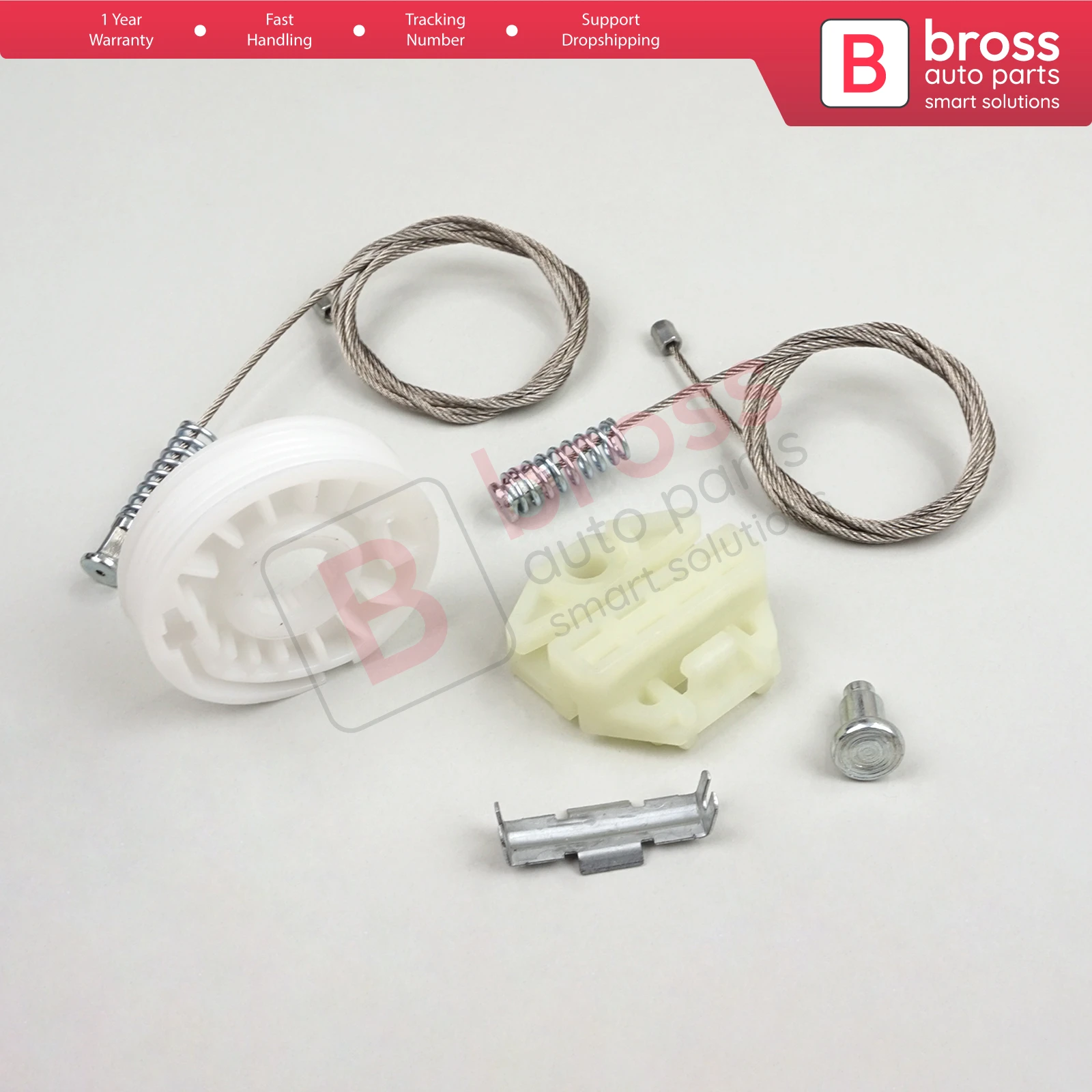BWR1002 Window Regulator Repair Kit Rear Left for Vauxhall Astra H A04 2004-2014 4/5 Door 13100423 Bross Auto Parts Made Turkey