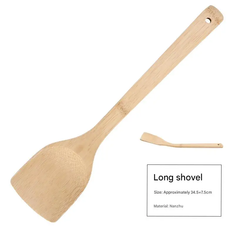 Bamboo Long Handle Spatula Bamboo Spatula Non-stick Pan Special Cooking Spatula Cooking Spoon Spatula Set