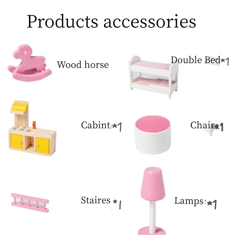 Wholesale Pink Diy Dollhouse Miniatures 112 With Miniature Furniture