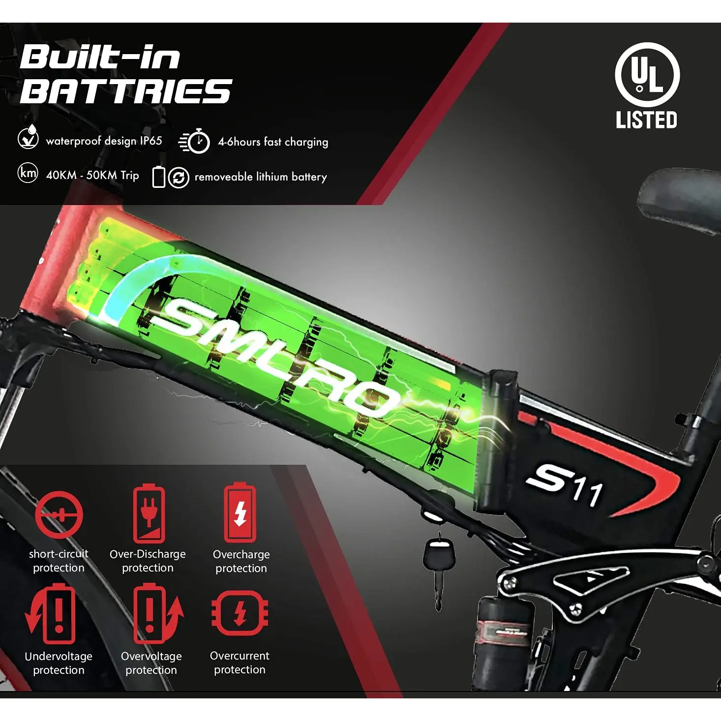 SMLRO S11 Full Suspension Folding Mountain Snow Bike  350W 500W 700W 1000W