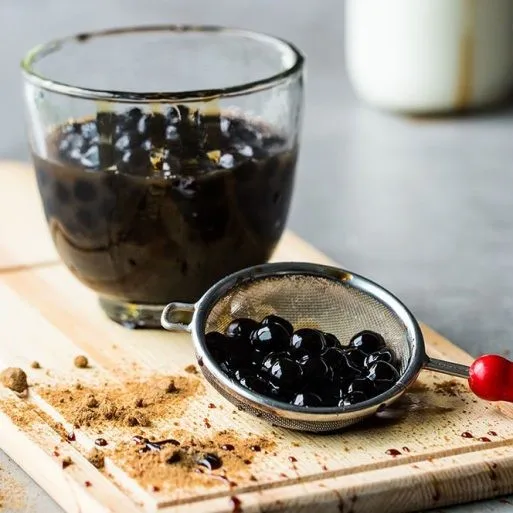 1kg Big Bag Black Boba Ball Powder Oem Acceptable Tapioca Pearls Milk Tea Topping Bubble Tea