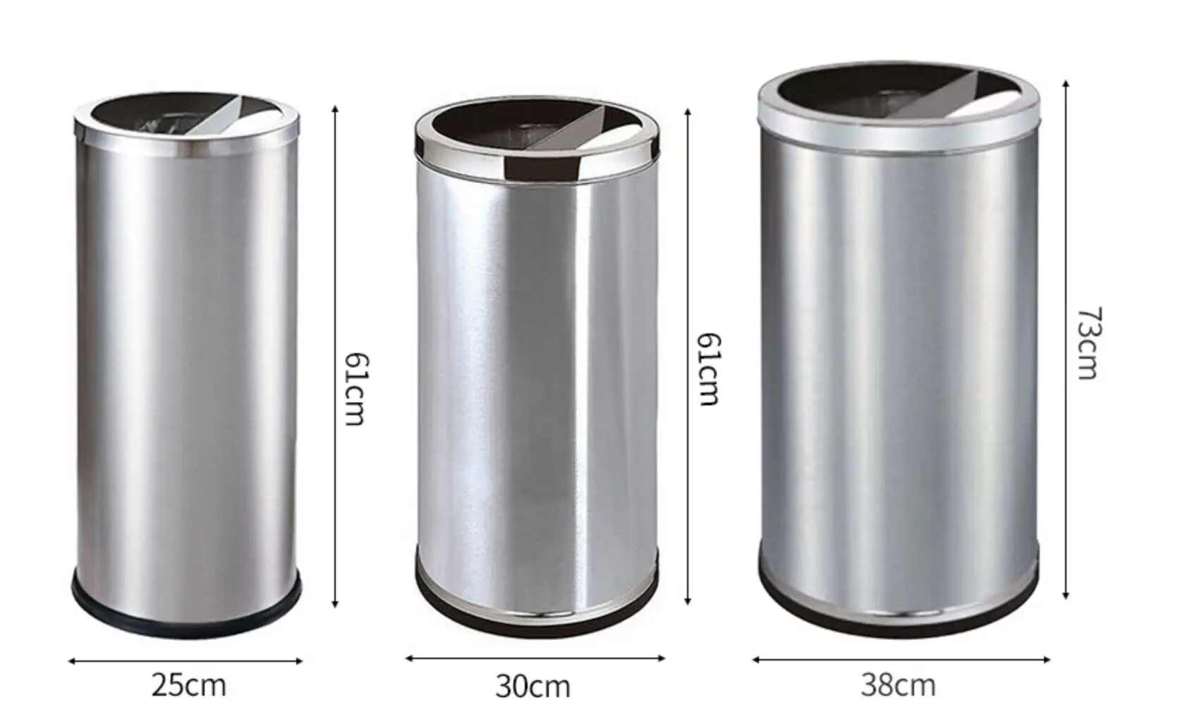 Customized Outdoor Hotel Round Stainless Steel Recycling Bin Trash Can