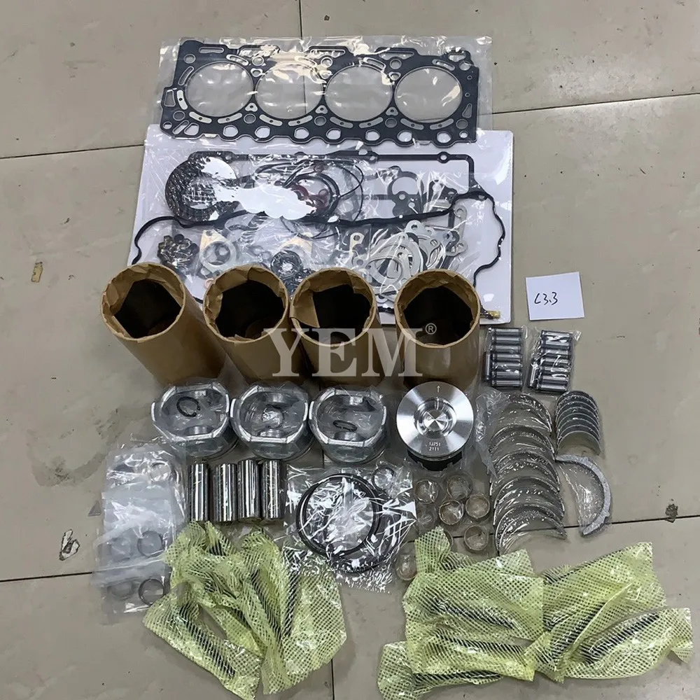 V3307 Rebuild Overhaul Repair Kit With Valves Engine Bearings Liner Piston Rings Full Gasket Kit for Kubota