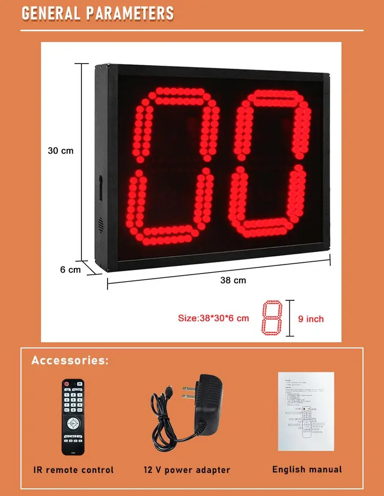 Cheetie Cp42 Electric Backboard Mounted Hoop Game Clock 24 Seconds Shot