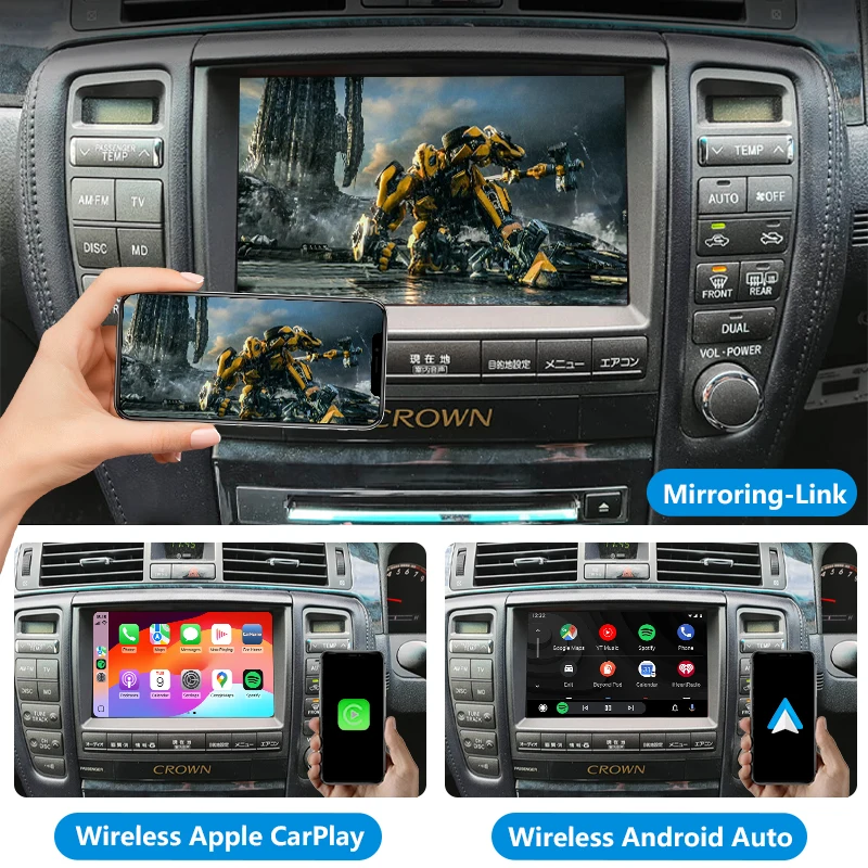 トヨタ Crown GRS180 GRS181 GRS182 用 ワイヤレス Apple CarPlay