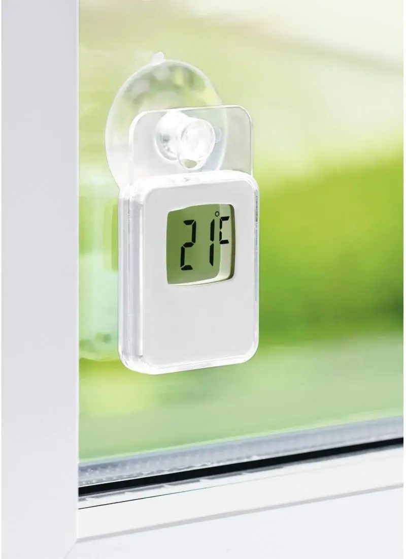 Digital Thermometer Wall Mounted Suction Cup Household Indoor Outdoor Thermometer