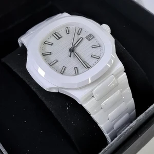 2026New High-End Automatic Luxury Trendy Women's Mechanical Watch Ultra-Thin White Ceramic Strap Waterproof Luminous Brand Watch