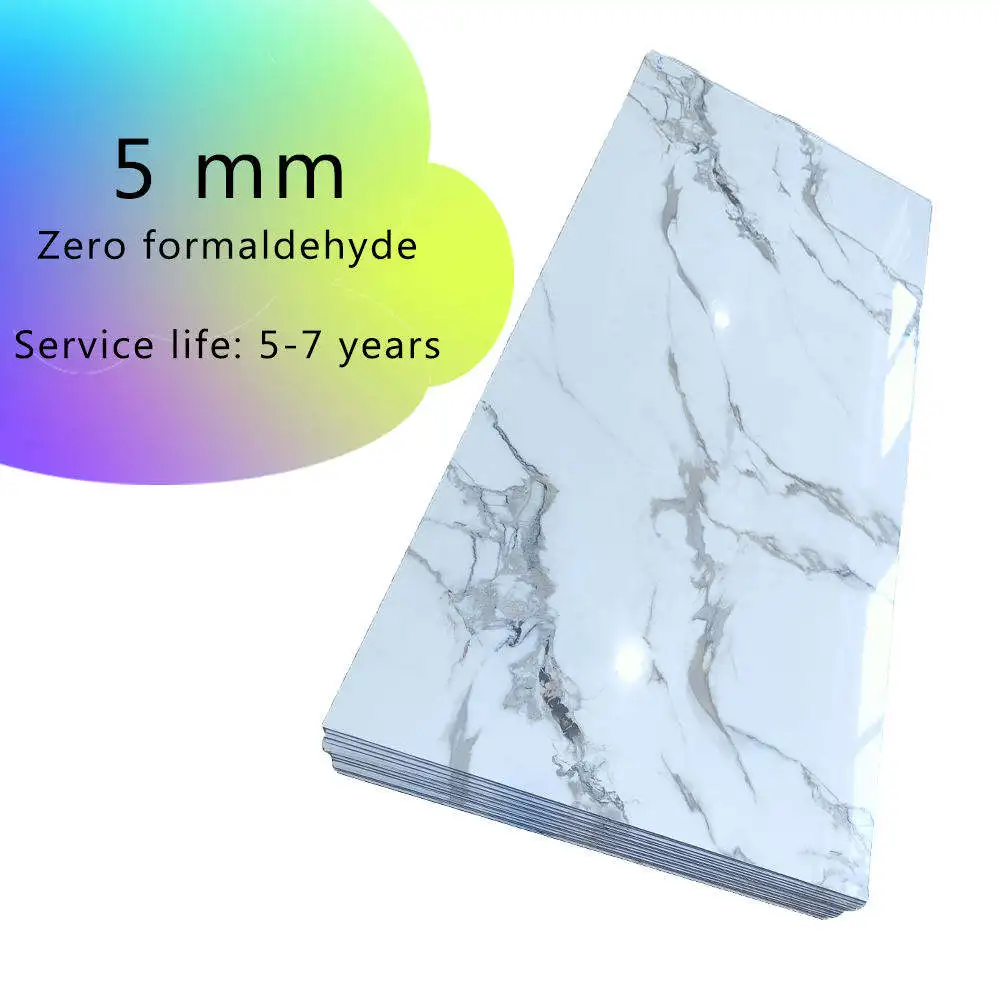 Melinco Modern High Glossy Marble Pattern Sheet 5/8/9mm High Density WPC Board Thermal Laminating Wall Panel Living Room Hotel