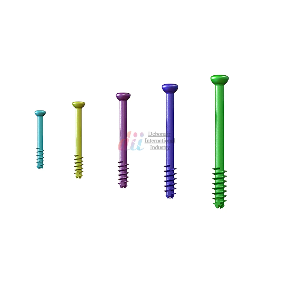 Self Tapping Titanium Cancellous Cannulated Screws Half Thread and Full Thread Orthopedic Veterinary Implants Bone Screws
