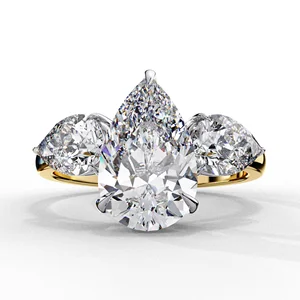 2.0 Carat Lab-Grown Pear Cut Diamond Ring Trending Classic 14K Yellow Gold Engagement & Wedding Jewelry eternity vermeil