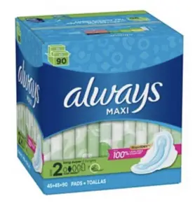 For Always Ultra-Thin Size 4 Overnight Sanitary Organic Cotton Bamboo Pads 50 Count Reusable Super Absorbency Unscented