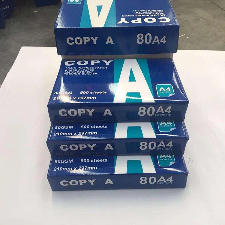 A4  Photocopy Printing  Paper  80gsm, 75gsm, 70gsm A4 wholesale Manufacturers 70gsm 75gsm 80gsm Hard A4 Copy Bond print Paper