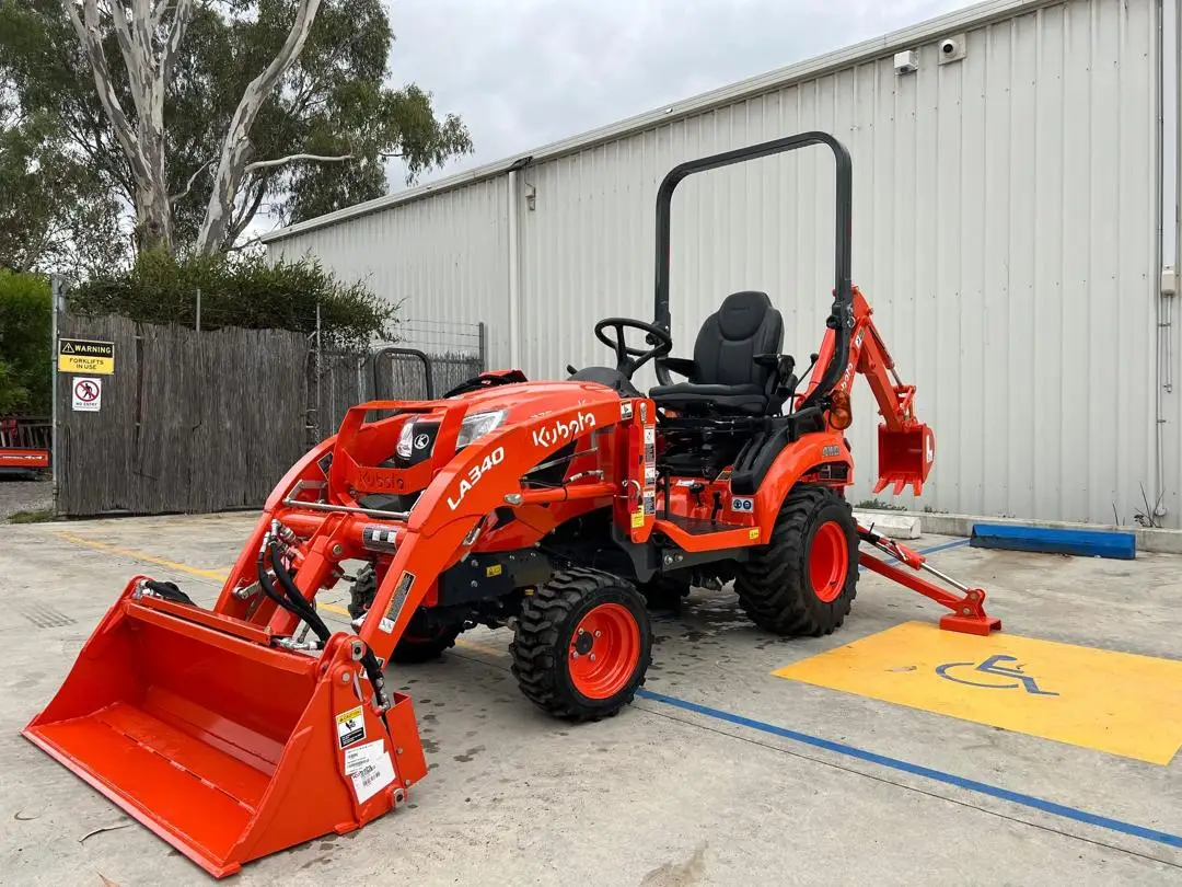 FREE SHIPPING USED KUBOTA BX23S TRACTOR 21.6HP FRONT END LOADER 4 IN 1 BUCKET ROOF CANOPY  EPA CE APPROVED AUXILIARY HYDRAULIC