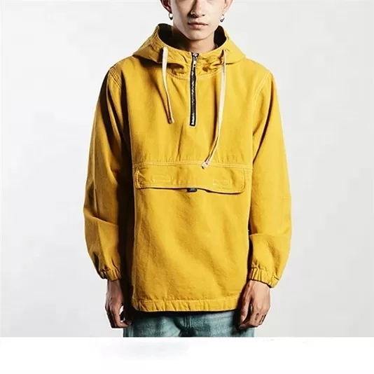 Wholesale Custom Men Plus Size Half Zip Streetwear Anorak Windbreaker