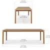 Table en teck premium sablé naturel 240x100x77 cm