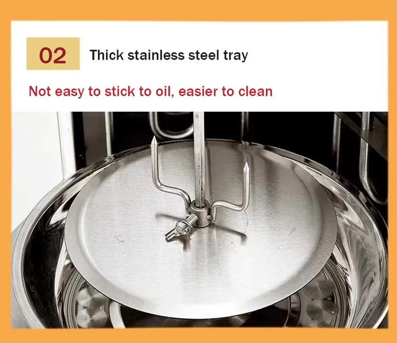 Commercial Gas Electric 2 In1 Automatic Rotating Chicken Kebabs Stainless Steel Shawarma Grill Machine - Image 3