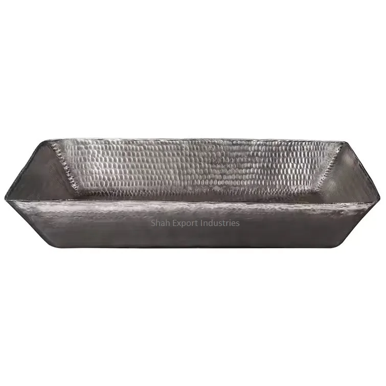 Hammered Look Leaf Design Copper Hand Wash Basin in Vintage Look Used for Home and Hotels Bathroom Accessories
