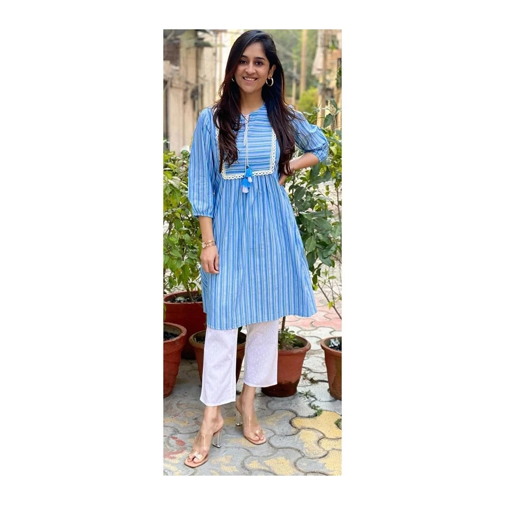 Western way to wear Kurtis | A line kurta, Kurti designs party wear,  Stylish dresses for girls