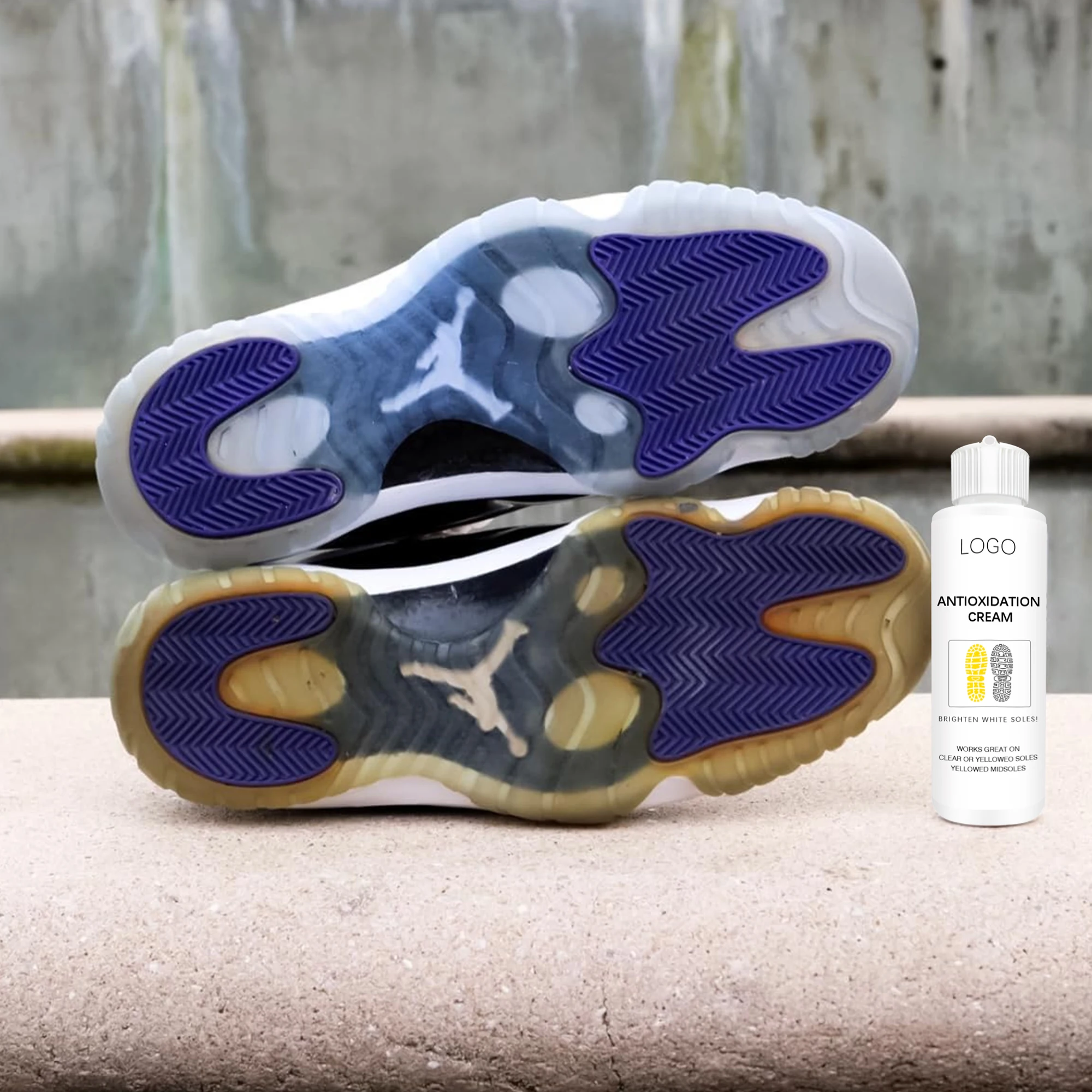 Icy Soles Concord 11 Yellow Soles Nike Air Jordan 11 Retro Concord