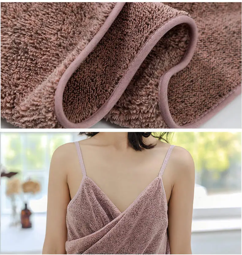 Women's Bath Towel Buckle Wearable Bath Towel Quick Dry Hair Makeup ...
