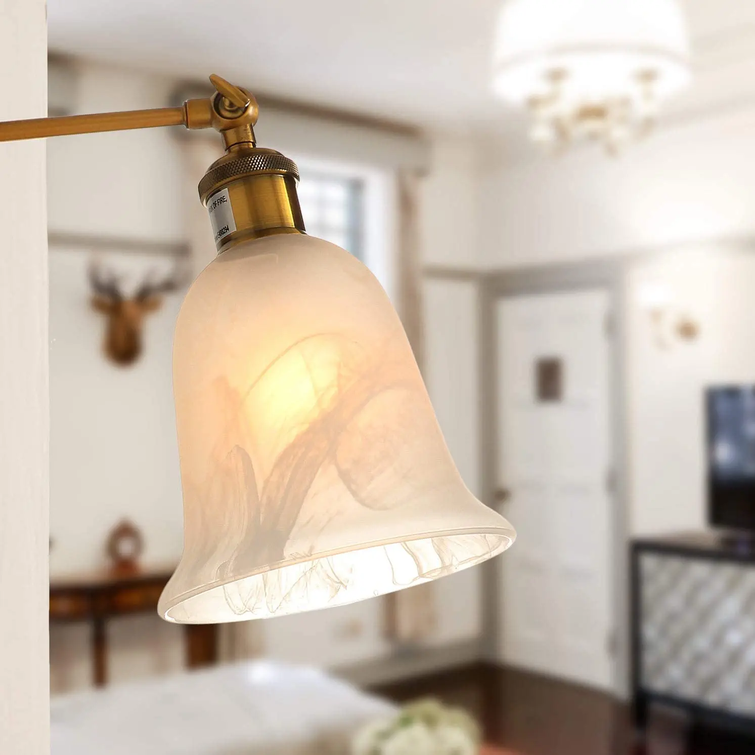 Bell Shaped Alabaster Glass Pendent Bell Light Shade Shaped Alabaster