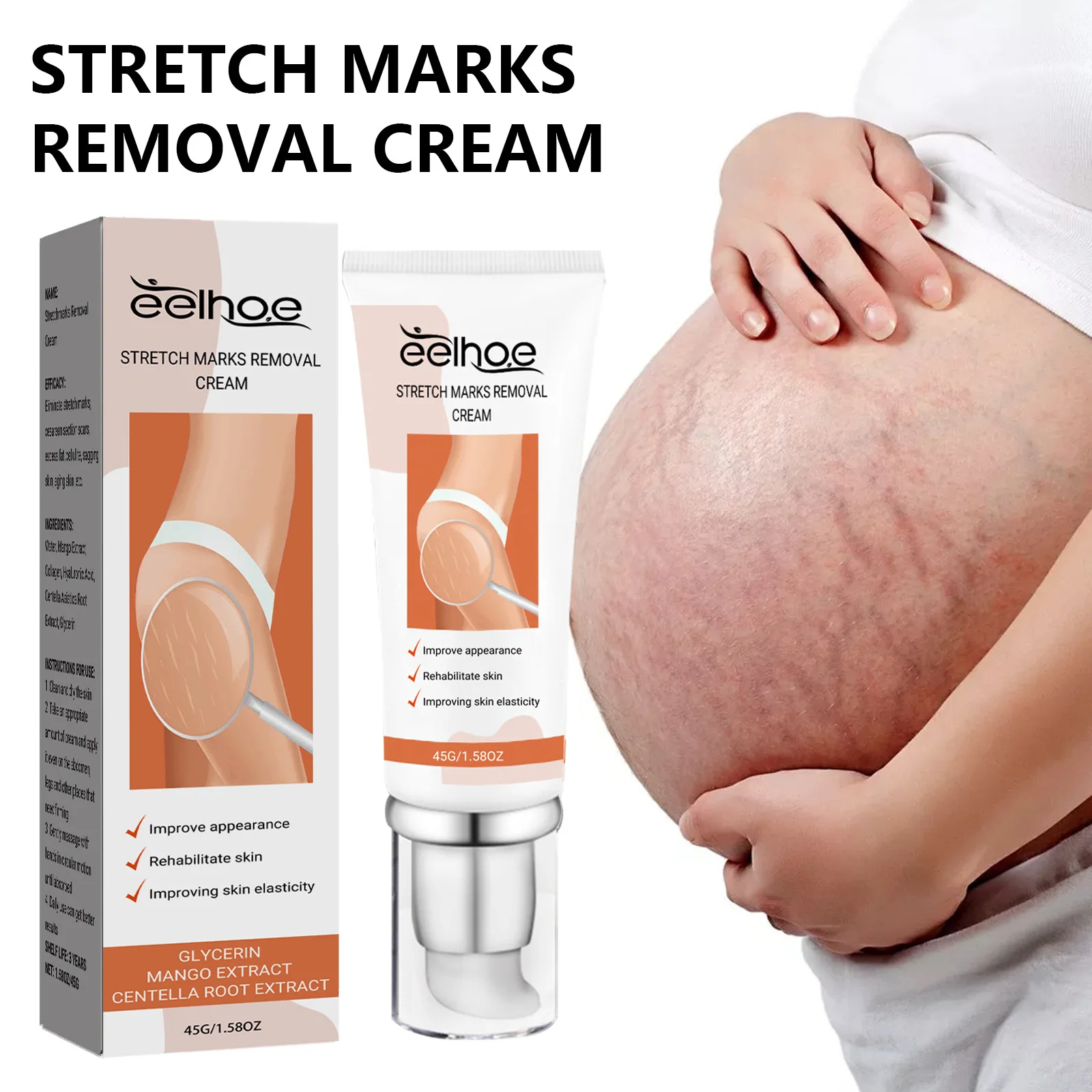 Best Selling Vegan Frmula Mild and Non-Irritating Fast Acting Smooth Skin Stretch Mark Repair Cream