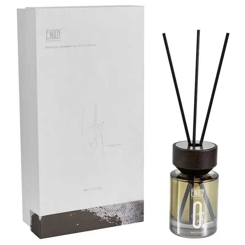 Premium Aromatherapy Transparent Cylinder Glass Brown Bottle Aroma Reed Diffuser Sets High-quality Fragrance Oil 80ml 150ml