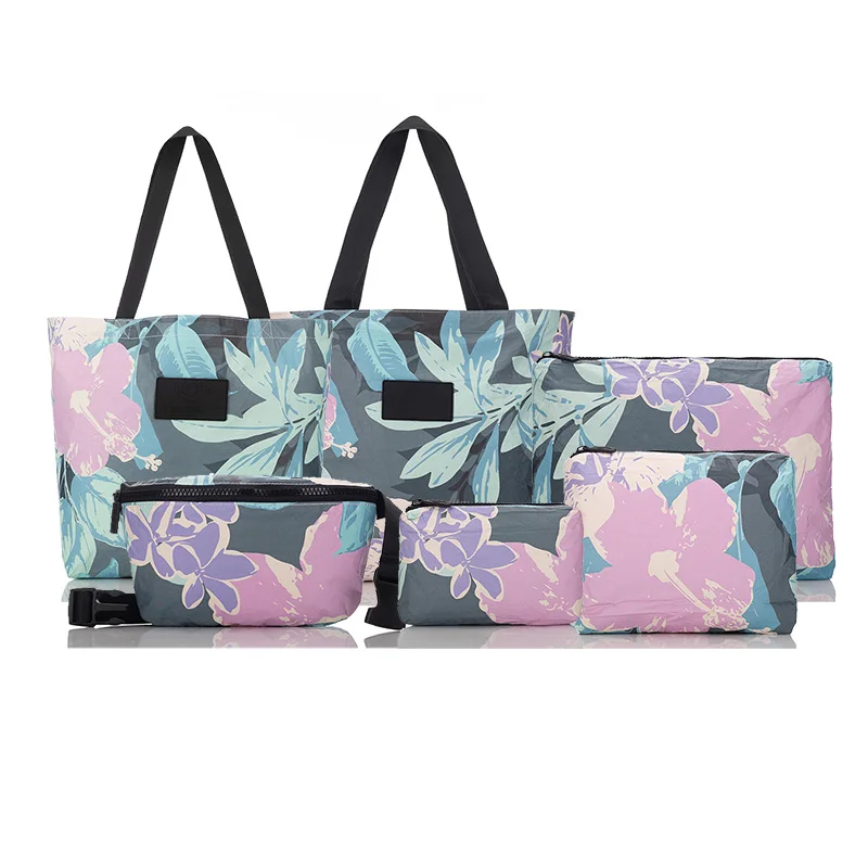 Untearable Waterproof Printed Dupont Tyvek Zipper Pouch EcoSross Waist Cosmetic Makeup Bag Travel Beach Tote Bag